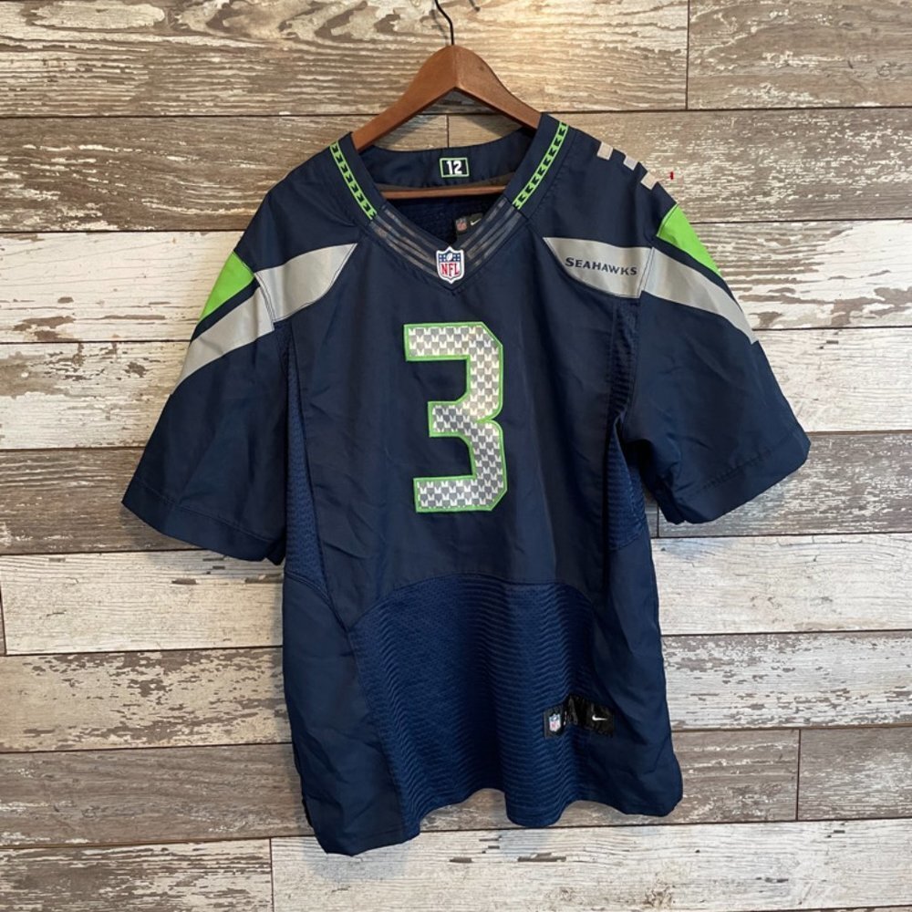 Nike x NFL Russel Wilson #3 Seattle Seahawks Football Jersey Youth Boy's
